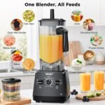 2400W High Speed Countertop Blender, 101oz Large Capacity, BPA-Free, 25000 RPM Stainless Steel Blades for Winter Hot Soups, Smoothies, Ice Crushing, Nut Butters & Baby Food (Gray, 3L) - Image 5
