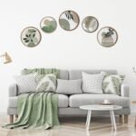 Qunclay 5 Pcs Wall Art Decor Wooden Living Room Wall Decor Bohemian Hanging Farmhouse Geometric 10'' and 8'' Aesthetic Wood Minimalist Posters for Bedroom(Greenery) - Image 6