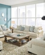Signature Design by Ashley Monaghan Vintage Sofa with Accent Pillows, Reversible Cushions and Rolled Arms, Beige - Image 9