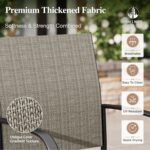 HERA'S HOUSE Patio Table and Chairs Set 7 Pieces, Wood-Like Outdoor Metal Dining Furniture Sets for Backyard Lawn Deck - Image 4