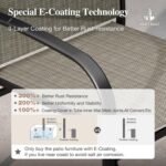 HERA'S HOUSE Patio Table and Chairs Set 7 Pieces, Wood-Like Outdoor Metal Dining Furniture Sets for Backyard Lawn Deck - Image 5