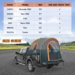 Truck Bed Tent 5.5-6ft: Easy Set Up Umburato Pickup Truck Tents for Camping, Waterproof PU3000mm Canopy for Truck Camper, Portable, Spacious for 2 Person Green - Image 3