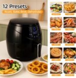 Air Fryer 6.5 QT Extra Hot Air Fryer for Crispy Cooking Bake Roast Nonstick High Gloss Black Finish Perfect for Healthy Meals Kitchen Appliance - Image 4