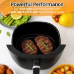 Air Fryer 6.5 QT Extra Hot Air Fryer for Crispy Cooking Bake Roast Nonstick High Gloss Black Finish Perfect for Healthy Meals Kitchen Appliance - Image 7