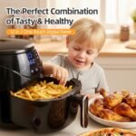 Air Fryer 6.5 QT Extra Hot Air Fryer for Crispy Cooking Bake Roast Nonstick High Gloss Black Finish Perfect for Healthy Meals Kitchen Appliance - Image 10