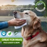 400 Dog Wipes for Paws and Butt Ears Eyes | XL 8X8 Organic Pet Wipes for Dogs | Lavender Scent Dog Wipes Cleaning Deodorizing | Extra Thick Paw Wipes for Dogs Cats Pets | +4 Bonus Glove Wipes - Image 3