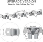 Broom Holder Wall Mount, Broom Organizer Wall Mount Stainless Steel Broom and Mop Hanger Heavy Duty Storage Organization for Home Kitchen Garden Garage Room 5 Racks 4 Hooks - Image 7