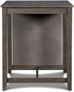 New Classic Furniture Gia Counter Table with Two Chairs and Storage Shelf, 30-Inch, Gray - Image 7