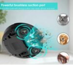 Lefant M210 Robot Vacuum Cleaner, 120-Min Runtime, Compact Design, Powerful Suction, Low Noise, Wi-Fi/App/Voice Control, Self-Charging, Scheduled Cleaning, Ideal for Pet Hair and Hard Floors, Black - Image 3