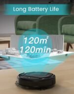 Lefant M210 Robot Vacuum Cleaner, 120-Min Runtime, Compact Design, Powerful Suction, Low Noise, Wi-Fi/App/Voice Control, Self-Charging, Scheduled Cleaning, Ideal for Pet Hair and Hard Floors, Black - Image 5