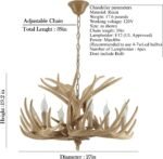 Rustic Antler Chandelier Lighting,Retro Deer Antler Chandelier 6 Light,E12 Base, Deer Horn Ceiling Pendant Light Fixtures for Home Hotel Store (6 lamp arms + 3 arms) - Image 6
