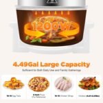 Turbo Air Fryer 18 QT Large Capacity, 1400W Convection Oven Countertop, Glass Airfryer Containers with Storage Lids, Temperature Control Range 32℉-482℉ - Image 3