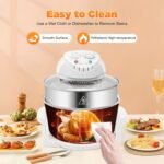 Turbo Air Fryer 18 QT Large Capacity, 1400W Convection Oven Countertop, Glass Airfryer Containers with Storage Lids, Temperature Control Range 32℉-482℉ - Image 6