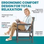 Outdoor HDPE Dining Table Set, 5-Piece All-Weather HDPE Outdoor Table and Chairs with Elegant Armrest, Wood Grain Patio Furniture Sets with Umbrella Hole for Porch, Backyard, Gray - Image 5