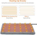 INVENHO Heated Dog Bed, Waterproof Adjustable Temperature Dog Cat Heating Pad with Timer, Indoor Pet Heating Pad for Cats Dogs Electric Pads for Dogs Cats, Pet Heated Pad (M: 28" x 20") - Image 3