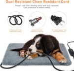 INVENHO Heated Dog Bed, Waterproof Adjustable Temperature Dog Cat Heating Pad with Timer, Indoor Pet Heating Pad for Cats Dogs Electric Pads for Dogs Cats, Pet Heated Pad (M: 28" x 20") - Image 4