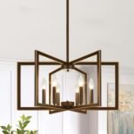 25"Modern Oil-Rubbed Bronze No Assembly Required Chandelier for Dining Room, Oil-Rubbed Bronze Dining Room Light Fixture Over Table, Industrial Metal Hanging Pendant Lights Fixture for Kitchen Island - Image 2