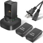 2Pack 4800mAh Rechargeable Battery Compatible with Xbox 360 Controller, Dual Charging Station Dock Charger Compatible with Xbox 360 Controller Battery Pack - Image 2