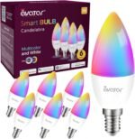 6 Pack E12 Smart Candelabra Light Bulbs – RGB + Tunable White Type B Smart LED Bulb Music Sync, Schedule & Group Control, Candle Bulb Compatible with Alexa & Google Home for Chandelier, 5W (50W Eq.) - Image 2