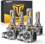 9005 9006 Light Bulbs Combo, 100,000LM 900% Super Brighter, 6500K Cool White, 1:1 Mini Halogen Size 9005 HB3 & 9006 HB4 Accessory Fog Light with Cooling Fan, Plug and Play, Pack of 4 - Image 2