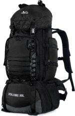 90L Hiking Backpack, Camping Travel Backpack with Rain Cover Lightweight Travel Daypack for Climbing Camping Touring (Black) - Image 2