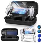 Auarte 12 in 1 Accessories Set for Playstation Portal Remote Player, Hard Carrying Case for PS Portal with Clear Skin Case for PS5 Portal, 2 Screen Protector with 4 Thumb Grip - Image 2