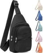 Banelu Small Sling Backpack Crossbody Sling Bag for Women, Chest Bag Daypack Fanny Pack Cross Body Bag for Outdoors Hiking Traveling - Black - Image 2