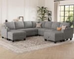 Belffin Modular Sectional Sofa Couch with Storage U Shape Convertible Corner Couches for Living Room Light Grey Couch - Image 2