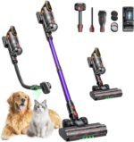 Cordless Vacuum Cleaner 50KPa/600W/65Mins Stick Vacuum Cleaners for Home with Pet Brush, 3.3Ft Hose, Wall Mount Charging, Auto Mode, Touchscreen, Self-Standing Vacuum for Pet Hair/Carpet/Car, Ultra10 - Image 2