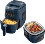Dash Flip & Fry™ Digital 2-in-1 Grill & Air Fryer - Has AirCrisp® Technology - Digital Touchscreen, Ceramic Nonstick Grill Plate & Special Dehydrate Function - 3 Quarts - Navy - Image 2