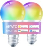 DoHome Smart Light Bulbs Work with Apple HomeKit, 16 Million DIY Colours GRBCW WiFi LED Light Bulb Multicolor WiFi and Blutoth Smart Bulbs Compatible with Siri, Alexa, Google Assistant 2 Pack - Image 2