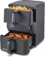 Elite Gourmet Dual Stacked Air Fryer, 10.5 Qt Capacity, PFAS Free Nonstick, 10 Presets, SYNC Cook & SYNC Finish, Adjustable Time & Temp, 1700-Watts, 34 Delicious Recipes, Black - Image 2