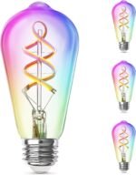 Feit Electric Smart ST21 Light Bulb, 60W Eq, Dimmable, Spiral Filament Edison Style. WiFi Enabled, Works with Alexa/Google Home, Millions of Colors, 15,000-Hr. Lifetime, ST2160RGBWFILAG/RP/3, 3 Pack - Image 2