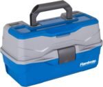 Flambeau Outdoors 6382TB 2-Tray Tackle Box - Classic Fishing Lure Storage Organizer, Medium Portable Tackle Box, 15 Tray Compartments, Blue/Gray - Image 2