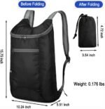 Foldable Backpack,Climbing Bag, Hiking Daypack,15L Lightweight Waterproof Travel Packable Rucksack for Men and Women - Image 2