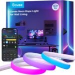 Govee Neon Rope Light for Wall Lining, LED Rope Lights Work with Matter, Google Assistant, Alexa, 16.4ft RGBIC Strip Lights with Smart App Control and Music Sync for Living Room, Bedroom, Wall Corners - Image 2