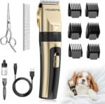 HEAPETS Dog Grooming Clippers, Low Noise, Electric Quiet, Adjustable Clipper Comb, Rechargeable Cordless Dog Hair Clippers for Dogs Cats Pets, Gold - Image 2