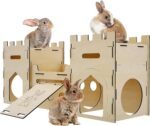 HIIMALEX Extra Large Wooden Bunny Castle House Multistory Climbing Tower Hideout Ventilated Sturdy Habitat for Rabbit Guinea Pig Chinchilla Ferret - Image 2