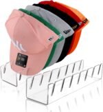 Hat Stand for Baseball Caps, 2 Pack No Install Acrylic Hat Organizer for 14 Baseball Caps Storage Organizer, Hat Racks Hat Holder Display and Organization for Closet, Bedroom, Dresser (Clear-2Pack) - Image 2