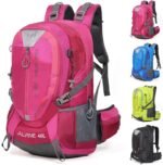 Hiking Backpack Camping 40L Outdoor Daypack Lightweight Travel Backpack with Rain Cover for Women Men (Pink) - Image 2
