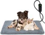 INVENHO Heated Dog Bed, Waterproof Adjustable Temperature Dog Cat Heating Pad with Timer, Indoor Pet Heating Pad for Cats Dogs Electric Pads for Dogs Cats, Pet Heated Pad (M: 28" x 20") - Image 2