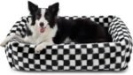 JOEJOY Dog Bed Medium Size Dog, Rectangle Washable Orthopedic Corduroy Fleece Pet Bed with Removable Zipper Cover, Cute Soft Calming Puppy Bed with Non Skid Bottom - Image 2