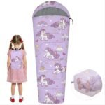 Kids Sleeping Bag for Girls, 3 Season Child Sleeping Bag with Backpacking Bag, Warm & Cool Weather, Portable & Comfortable - Image 2