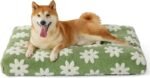 LE SURE Dog Beds Large Sized-Thick Shredded Chopped Foam Pet Bed Indoor as Bed Gift with Removable Cover, Cute Modern Fuzzy Plush & Anti Slip Bottom, Green - Image 2
