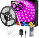 Lepro Indoor LED Strip Lights, 16.4ft RGB Color Changing 5050 SMD LED Light Strip with Remote & 24V Power Adapter for Home Decor, Bedroom, TV Backlight - Image 2