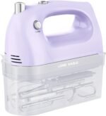 Lord Eagle Hand Mixer Electric 400W, 5 Speed handheld Mixer, 5 Stainless Steel Accessories for Baking Cake Egg Cream Food Beater, Turbo Boost/Self-Control Speed + Eject Button, Purple - Image 2