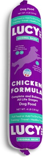 Lucy Pet Products Chicken Formula Dog Food Roll 4 lb, Meaty, Semi-Moist Dog Food (100600075) - Image 2