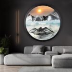 Mtadmai 24" Moving Sand Art, 3D Sand Art Pictures Deep Sea Sandscape Living Room Decoration, 360° Rotate, Glass Crafts Solid Wood Frame, Relaxing Mood Home Office Work Wall Art Decor - Image 2