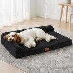 Orthopedic Dog Bed Large Sized Dog 36''X24'', Waterproof L Bolster Egg Crate Foam Pet Crate Beds with Washable Removable Cover, Non-Slip Soft Pet Couch Sleep Mat, Black - Image 2