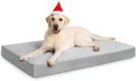 Orthopedic XL Dog Beds Large Sized Dog Waterproof Bed with Removable Washable Cover and Non-Slip Bottom, Quilting Pet Mattress for Crate, 41x27 Inch, Light Gray - Image 2
